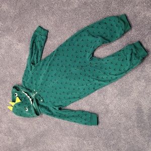 Fleece hooded dinosaur pajamas